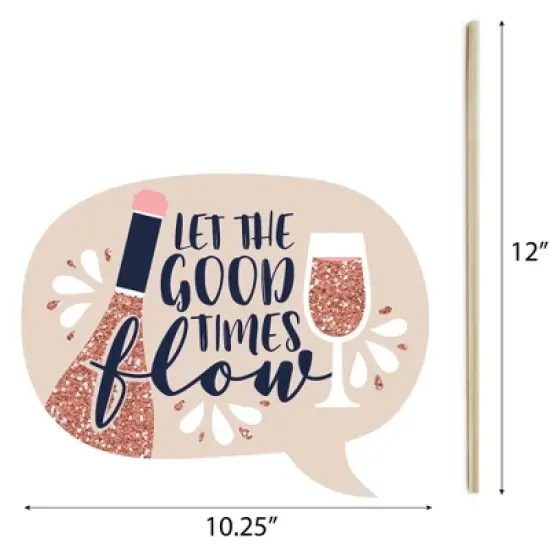Big Dot of Happiness But First, Wine - Wine Tasting Party Photo Booth Props Kit - 20 Count image {4}
