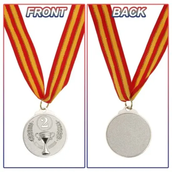 Unique Bargains Games Sports Competitions Award Medals with Neck Ribbon 6 Pcs image {3}