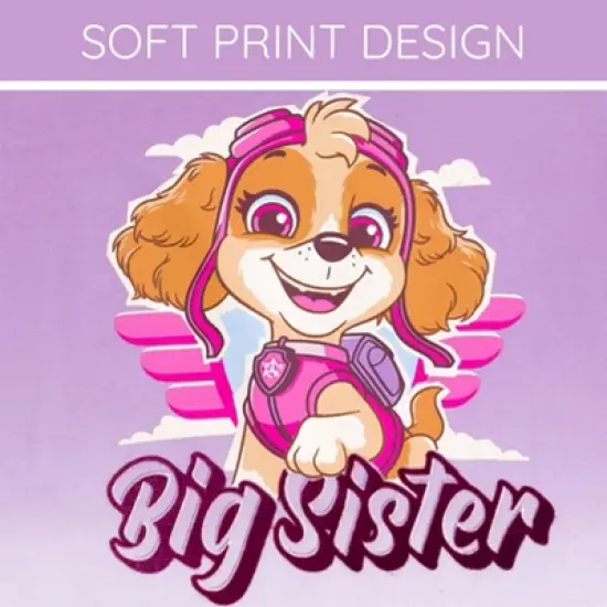 PAW Patrol Paw Skye Big Sister Toddler Girls Drop Shoulder T-Shirt Lavender 4T image {2}