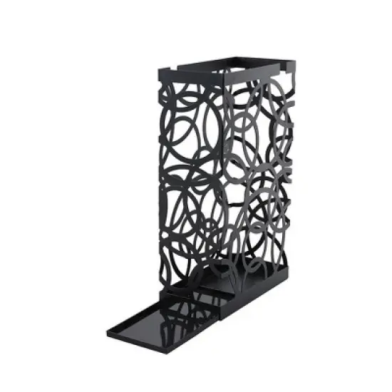 BirdRock Home Umbrella Holder Stand with Removable Water Tray - Circle Design - Black image {5}