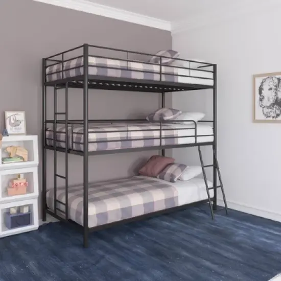 Triple Twin Zeke Metal Bunk Bed - Room & Joy image {2}
