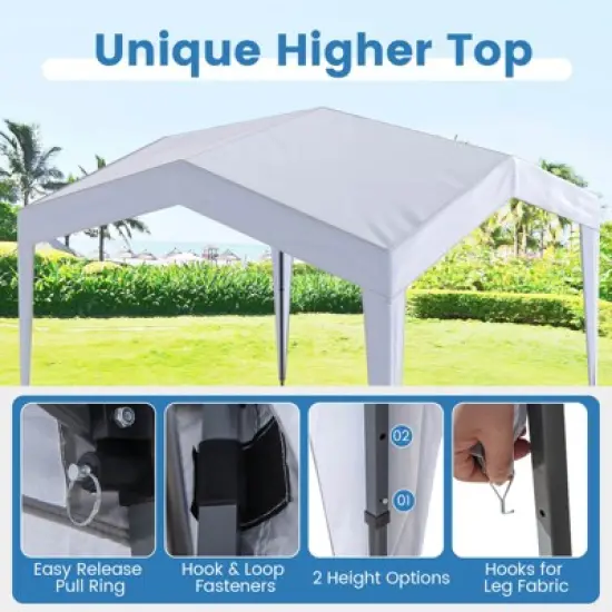 Costway 10 x 10 FT Outdoor Pop up Canopy Tent with Higher Top Roller Bag Adjustable Height image {9}