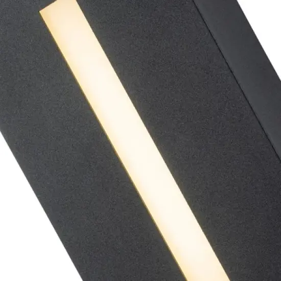 C Cattleya 2-Light Matte Black Integrated LED Hardwired Outdoor Wall Light with Frosted Glass Shade image {2}