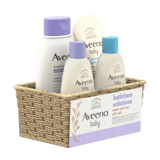 Aveeno Baby & Me Daily Bathtime Solutions Gift Set Includes Baby Wash, Shampoo,Calming Bath and Moisturizing Lotion - 4ct image {2}