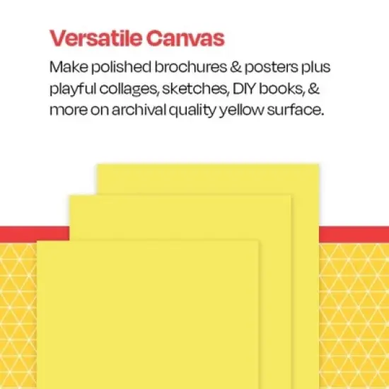 School Smart Folding Bristol Board, 12 x 18 Inches, Canary, Pack of 100 image {2}