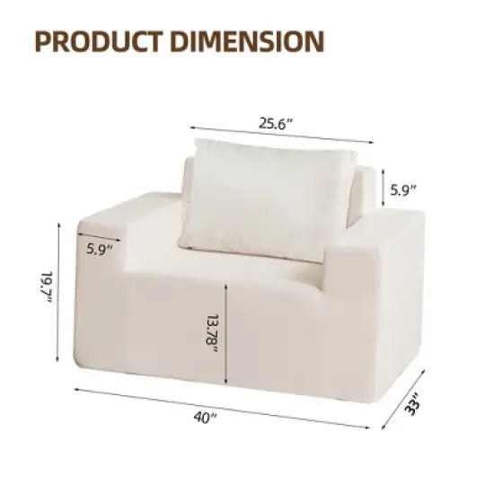 Sofa in a box Polyester Sofa Couch with Pillow, Bean Bag Chairs for Adults Stuffed High-Density Polyester, Large Bean Bag Sofa image {1}