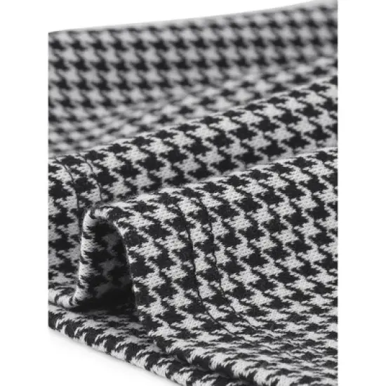 Allegra K Women's Houndstooth V Neck Long Sleeves Elegant Sheath Dresses image {4}