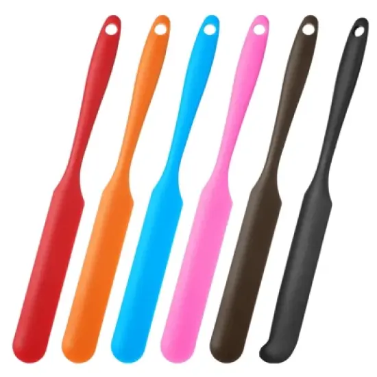 Unique Bargains Silicone Jar Spatula,  Heat Resistant Jam Spreader Non-Stick Long with Handle image {10}