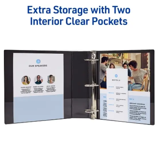 Avery Durable View 3 Ring Binders, 2 Inch Slant Rings, 530-Sheet Capacity, DuraHinge, 2.8 Inch Wide Spine, Customizable Clear Cover and Spine, White image {5}