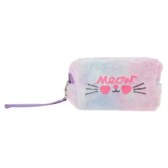 Unique Bargains Women's Portable Sequin Plush Cat Makeup Bag 1 Pc image {5}