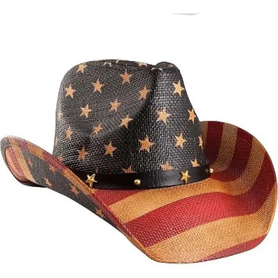 grinderPUNCH Classic Western Outback Cowboy Hat - Mens & Womens Straw Cowgirl Style for Rodeo, Ranch, and Everyday Wear image {6}