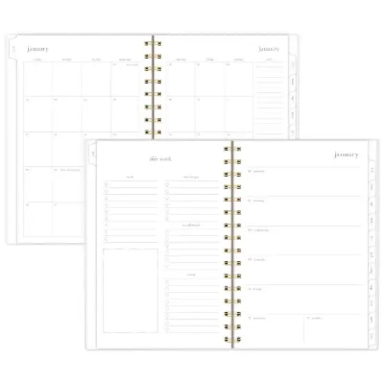 Sugar Paper Essentials 2025 Weekly/Monthly Planner 6.125"x8.5" Frosted Roe Stripe: Non-Toxic, Acid-Free, Twin-Wire Binding image {2}