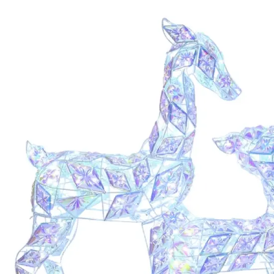 LuxenHome 3-Piece Multi-Color Snowflake Deer Family Outdoor Holiday Decoration with 460 Lights image {9}