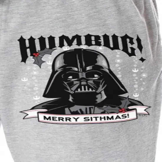 Star Wars Men's Darth Vader Merry Sithmas Christmas Sleep Pajama Pants Grey image {2}