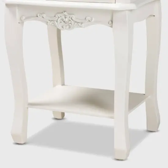 Amalie 2 Drawer Wood Nightstand White/Oak - Baxton Studio image {6}