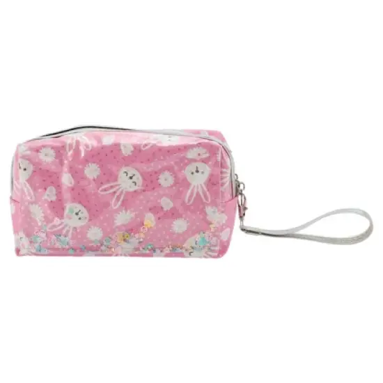 Unique Bargains Women's Portable Rabbit Sequin Makeup Bag 1 Pc image {4}