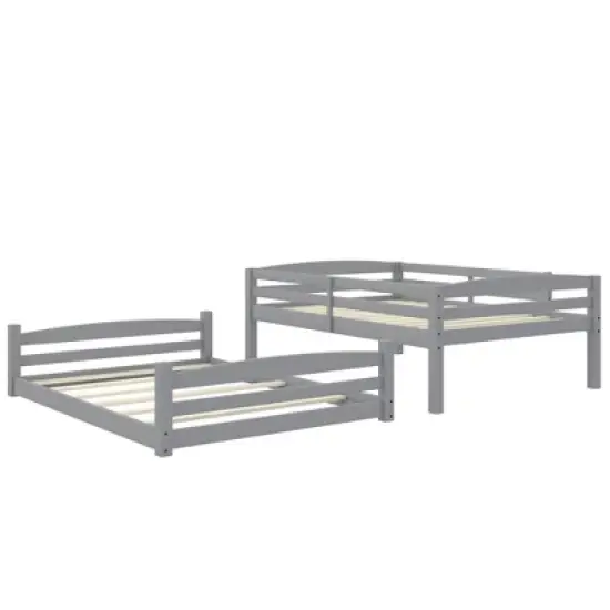 Full Over Full Alaina Floor Wood Bunk Bed - Room & Joy image {7}