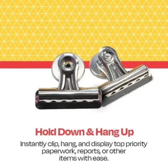 School Smart Magnetic Clips, 2 Inches, Nickel Plated, Pack of 12 image {4}