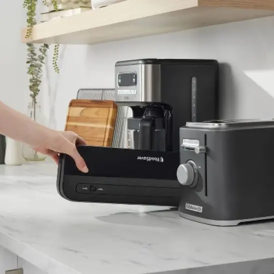 FoodSaver Space-Saving Vacuum Sealer with Bags and Roll Black: Compact Food Savers Vacuum System, Plastic & Metal image {4}