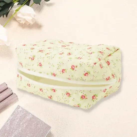 Unique Bargains Women Portable Small Floral Makeup Bag 1 Pc image {1}