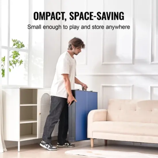 VEVOR Ping Pong Table, Mid-Size Table Tennis Game, Indoor MDF Table Tennis Table, Foldable Portable Complete Ping Pong Table Set with Net, 2 Paddles image {5}