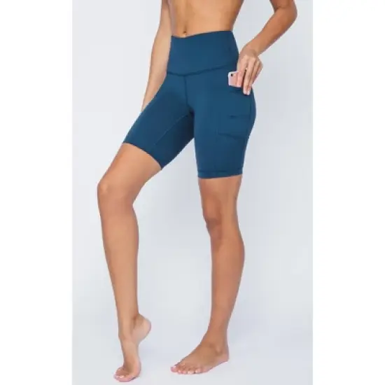 Yogalicious Womens Lux Polygiene Tribeca 9" High Waist Side Pocket Bike Short image {4}