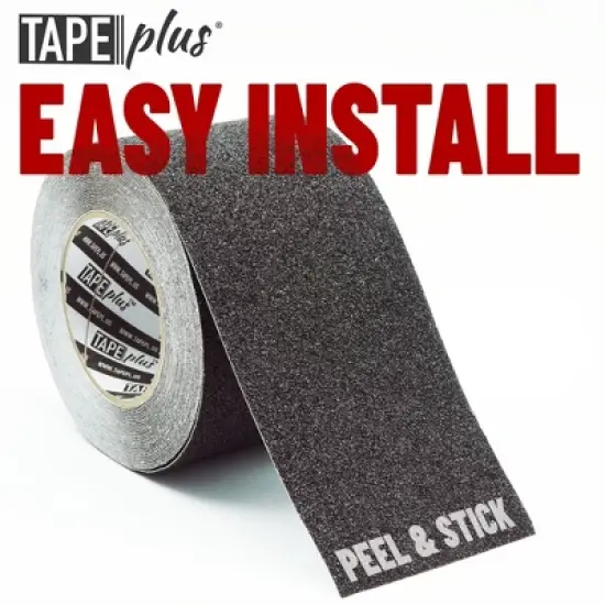 Tape Plus Anti Slip Tape For Stairs (Black 4" x 40 Feet Wide Tread) Waterproof Grip Tape For Outdoor/Indoor image {2}