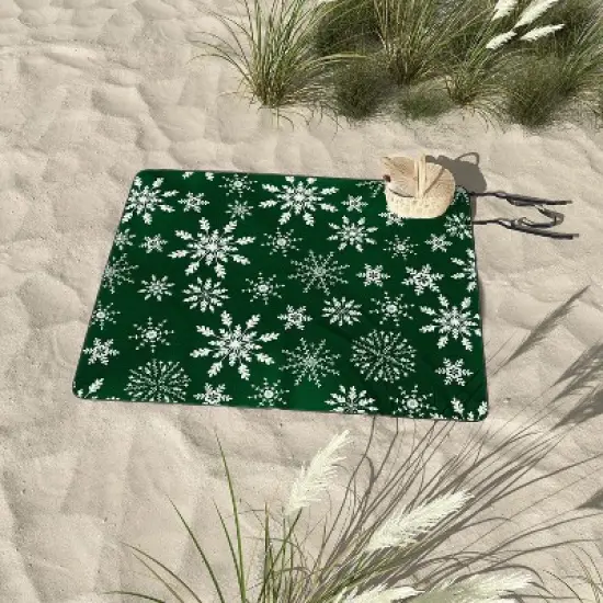 Iveta Abolina Silent Night Green Picnic Blanket -Deny Designs image {2}