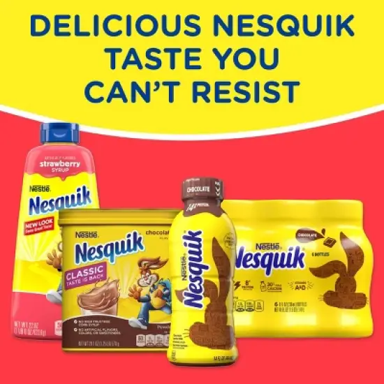 Nestle Nesquik Strawberry Flavor Powder Drink Mix for Strawberry Milk - 18.7oz image {10}