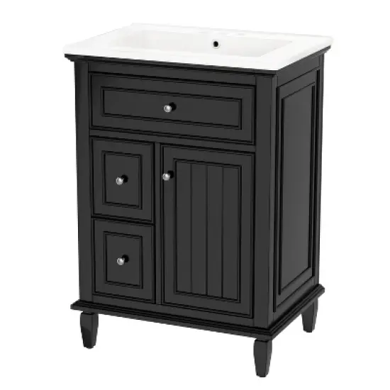Whisen 24" Bathroom Vanity with Sink, Drawers & Adjustable Shelf image {9}
