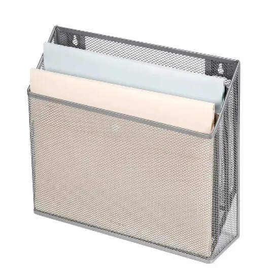 Mesh Hanging File Sorter with Keyholes Silver - Brightroom&trade;: Steel File Organizer & Holder, Hanging Storage Bin image {4}