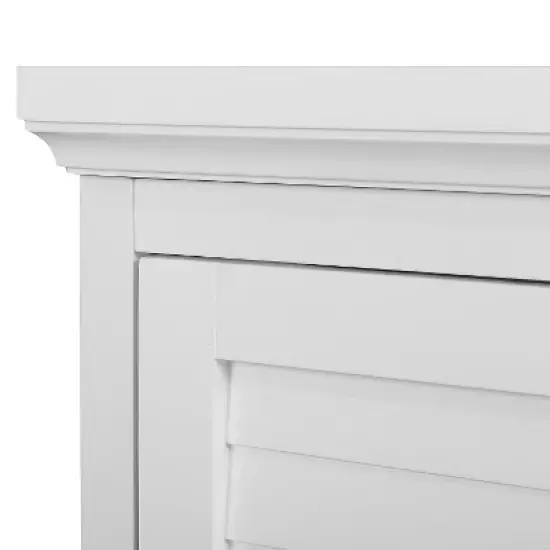 Slone 2 Door Shuttered Wall Cabinet - White - Elegant Home Fashion image {4}