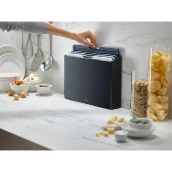 Joseph Joseph Folio 4pc Chopping Board Set (Large) Graphite: Dishwasher-Safe Cutting Boards, Polypropylene image {2}