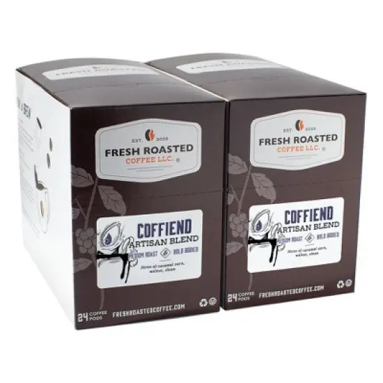 Fresh Roasted Coffee - 48 CT Coffiend Artisan Blend Med-Dark Roast Single Serve Pods image {2}