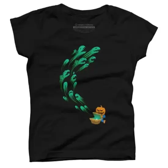 Girl's Design By Humans It's time for halloween By SINDAR T-Shirt image {3}