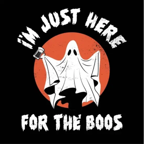 Men's IML Here For the Boos Short Sleeve Graphic T-Shirt - Black - Halloween image {2}