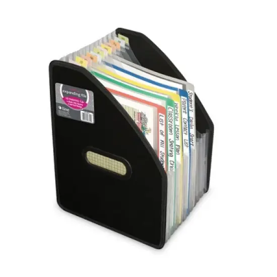C-Line Vertical Expanding File, 10" Expansion, 13 Sections, 1/12-Cut Tabs, Letter Size, Black image {1}