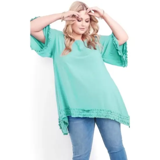 Women's Plus Size Kaylee Sharkbite Tunic  - Seafoam | AVEOLOGY image {3}