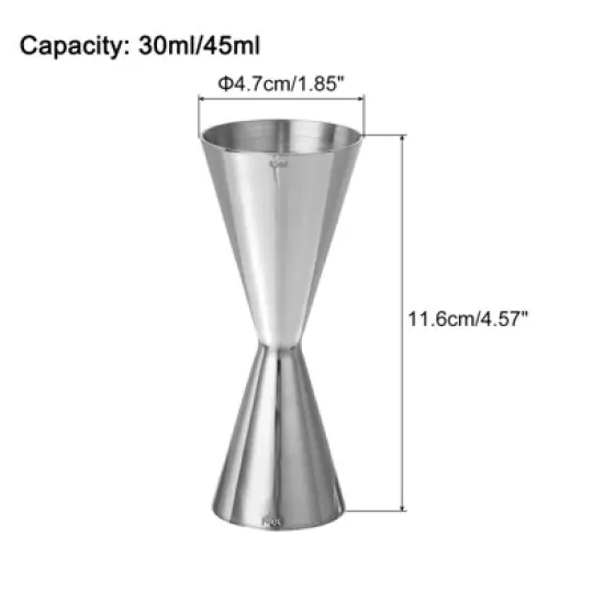 Unique Bargains Multifunction Stainless Steel Cocktail Jigger with Measurement image {1}