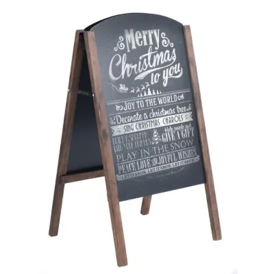 Costway 40'' Wood A-Frame Chalkboard Sign Menu Board Sidewalk Wedding Signage image {8}