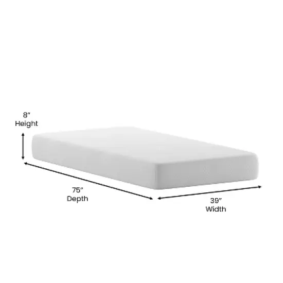 Emma and Oliver CertiPUR-US Certified Memory Foam Mattress Infused with Charcoal & Green Tea Cooling Gel image {6}