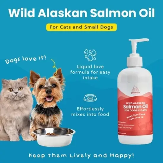 Wild Alaskan Salmon Oil for Cats & Small Dogs, Supports Skin, Coat, Joint & Overall Well-Being, Pure & Premium Alaskan Salmon Oil W/ No Fillers, 16 oz image {2}