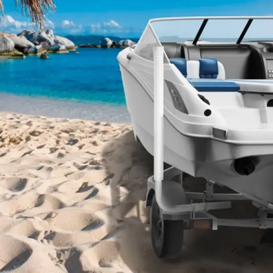 VEVOR Marine Trailer Assistant, 43'' Flexible Height Guide Poles, Pair of Corrosion-Resistant Steel Supports, Equipped with PVC Sleeves image {2}