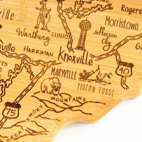 Totally Bamboo Destination Tennessee Serving and Cutting Board: State Design, Lightweight Bamboo, 18.5" x 7" image {6}