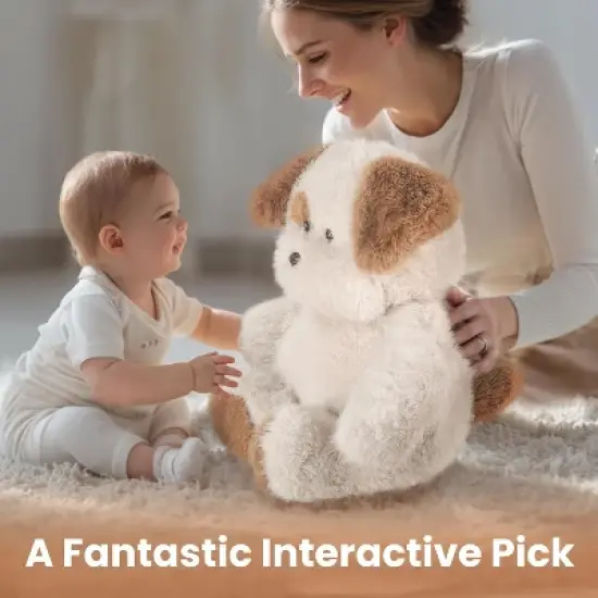 iPlay, iLearn Dog Stuffed Animal, Soft Plush Baby Toy image {2}