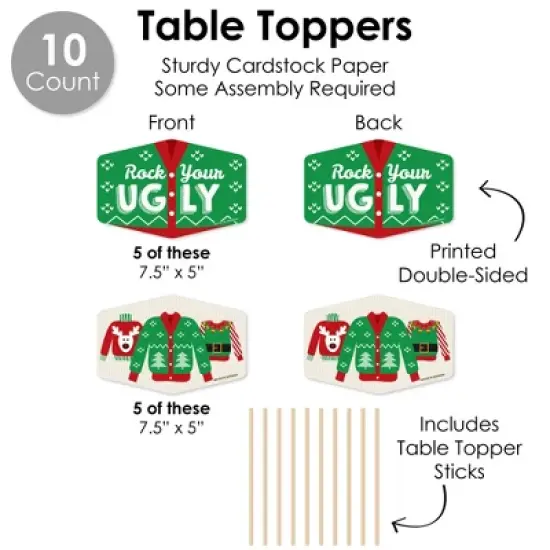 Big Dot of Happiness Ugly Sweater - Holiday and Christmas Party Supplies Decoration Kit - Decor Galore Party Pack - 51 Pieces image {6}