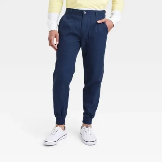 Houston White Adult Calvary Twill Athletic Jogger Pants - Navy Blue image {3}