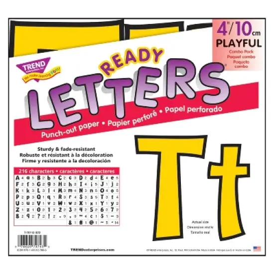 TREND Yellow 4-Inch Playful Uppercase/Lowercase Combo Pack (EN/SP) Ready Letters&reg; image {3}