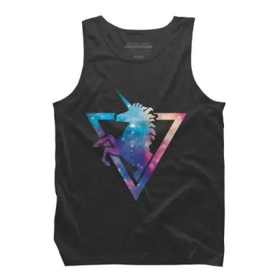 Men's Design By Humans Galaxy Unicorn By Retkikosmos Tank Top image {4}