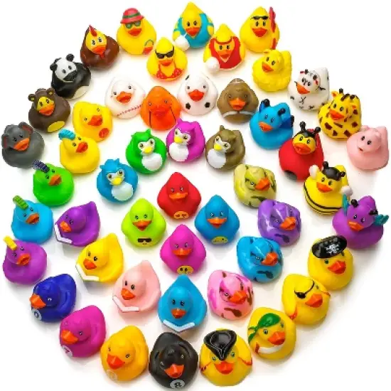 Kicko 2" Assorted Rubber Ducks in Bulk, 50 Pack image {3}